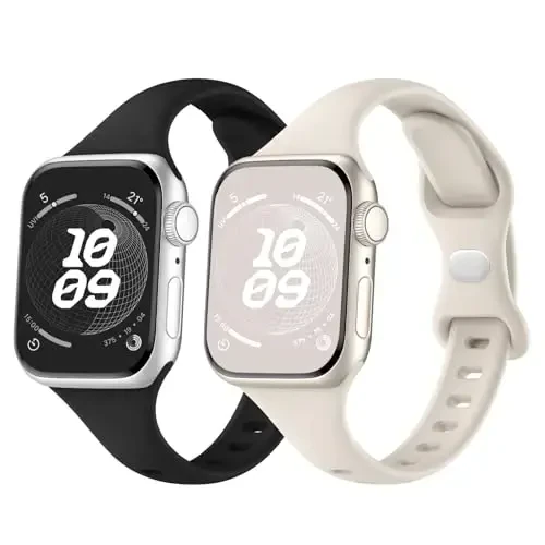 Knossen Sport Band Apple Watch Band 38mm 40mm 41mm 42mm 44mm 45mm 46mm 49mm ayollar va erkaklar uchun mos, iWatch Series 11 10 9 8 7 6 5 4 3 2 1 Ultra SE uchun qayta ishlangan plastik yumshoq silikon tasma - 1