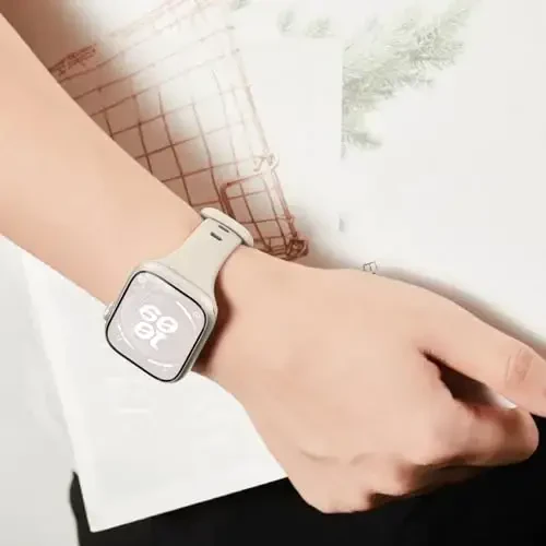 Knossen Sport Band Apple Watch Band 38mm 40mm 41mm 42mm 44mm 45mm 46mm 49mm ayollar va erkaklar uchun mos, iWatch Series 11 10 9 8 7 6 5 4 3 2 1 Ultra SE uchun qayta ishlangan plastik yumshoq silikon tasma - 3