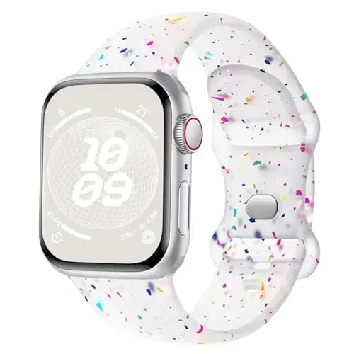 Knossen Sport Band Apple Watch Band 38mm 40mm 41mm 42mm 44mm 45mm 46mm 49mm ayollar va erkaklar uchun mos keladi, iWatch Series 11 10 9 8 7 6 5 4 3 2 1 Ultra SE uchun qayta ishlangan plastik yumshoq silikon tasma - 1