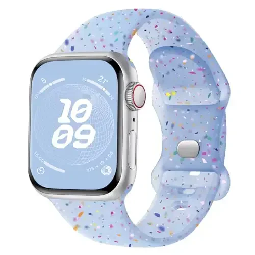 Knossen Sport Band Apple Watch Band 38mm 40mm 41mm 42mm 44mm 45mm 46mm 49mm ayollar va erkaklar uchun mos keladi, iWatch Series 11 10 9 8 7 6 5 4 3 2 1 Ultra SE uchun qayta ishlangan plastik yumshoq silikon tasma - KNOSSEN