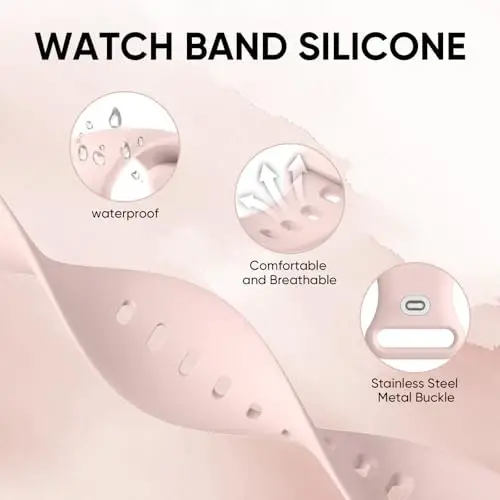 Knossen Sport Band Apple Watch Band 38mm 40mm 41mm 42mm 44mm 45mm 46mm 49mm ayollar va erkaklar uchun mos keladi, iWatch Series 11 10 9 8 7 6 5 4 3 2 1 Ultra SE uchun qayta ishlangan plastik yumshoq silikon tasma - 2