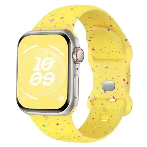 Knossen Sport Band Apple Watch Band 38mm 40mm 41mm 42mm 44mm 45mm 46mm 49mm ayollar va erkaklar uchun mos keladi, iWatch Series 11 10 9 8 7 6 5 4 3 2 1 Ultra SE uchun qayta ishlangan plastik yumshoq silikon tasma 