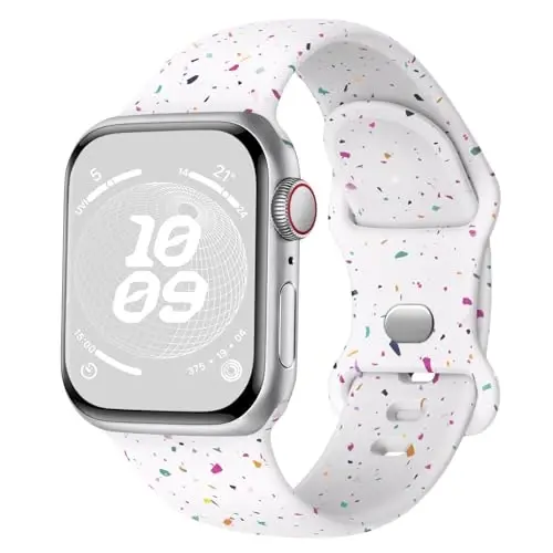 Knossen Sport Band Apple Watch Band 38mm 40mm 41mm 42mm 44mm 45mm 46mm 49mm ayollar va erkaklar uchun mos keladi, iWatch Series 11 10 9 8 7 6 5 4 3 2 1 Ultra SE uchun qayta ishlangan plastik yumshoq silikon tasma 