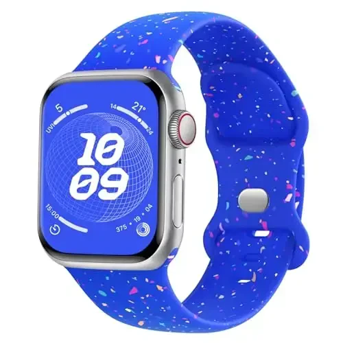 Knossen Sport Band Apple Watch Band 38mm 40mm 41mm 42mm 44mm 45mm 46mm 49mm ayollar va erkaklar uchun mos keladi, iWatch Series 11 10 9 8 7 6 5 4 3 2 1 Ultra SE uchun qayta ishlangan plastik yumshoq silikon tasma - 1