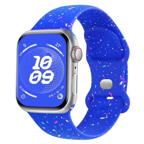 Knossen Sport Band Apple Watch Band 38mm 40mm 41mm 42mm 44mm 45mm 46mm 49mm ayollar va erkaklar uchun mos keladi, iWatch Series 11 10 9 8 7 6 5 4 3 2 1 Ultra SE uchun qayta ishlangan plastik yumshoq silikon tasma - KNOSSEN