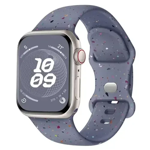 Knossen Sport Band Apple Watch Band 38mm 40mm 41mm 42mm 44mm 45mm 46mm 49mm ayollar va erkaklar uchun mos keladi, iWatch Series 11 10 9 8 7 6 5 4 3 2 1 Ultra SE uchun qayta ishlangan plastik yumshoq silikon tasma 
