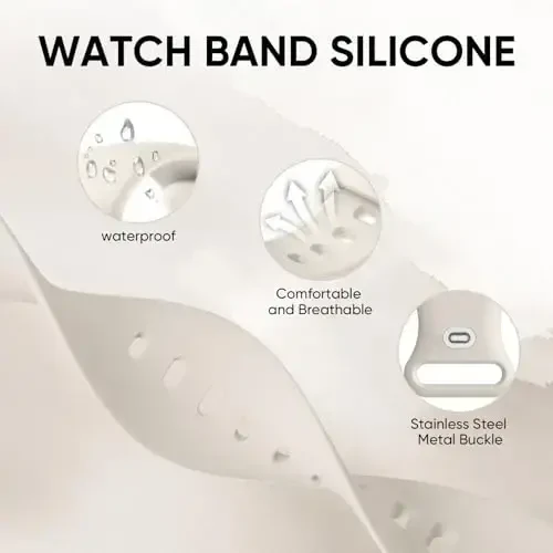 Knossen Sport Band Apple Watch Band 38mm 40mm 41mm 42mm 44mm 45mm 46mm 49mm ayollar va erkaklar uchun mos keladi, qayta ishlangan plastik yumshoq silikon tasma iWatch Series 11 10 9 8 7 6 5 4 3 2 1 Ultra SE uchun - KNOSSEN (1)