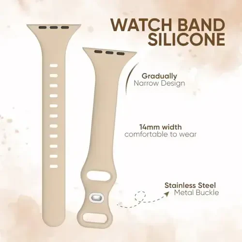 Knossen Sport Band Apple Watch Band 38mm 40mm 41mm 42mm 44mm 45mm 46mm 49mm ayollar va erkaklar uchun mos keladi, qayta ishlangan plastik yumshoq silikon tasma iWatch Series 11 10 9 8 7 6 5 4 3 2 1 Ultra SE uchun - 4