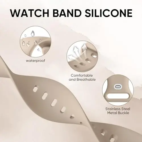 Knossen Sport Band Apple Watch Band 38mm 40mm 41mm 42mm 44mm 45mm 46mm 49mm bilan mos keladi, Ayollar va erkaklar uchun qayta ishlangan plastik yumshoq silikon tasma iWatch Series 11 10 9 8 7 6 5 4 3 2 1 Ultra SE uchun - 2