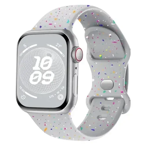 Knossen Sport Band Compatible with Apple Watch Band 38mm 40mm 41mm 42mm 44mm 45mm 46mm 49mm for Women Men, Recycled Plastic Soft Silicone Strap for iWatch Series 11 10 9 8 7 6 5 4 3 2 1 Ultra SE - 1