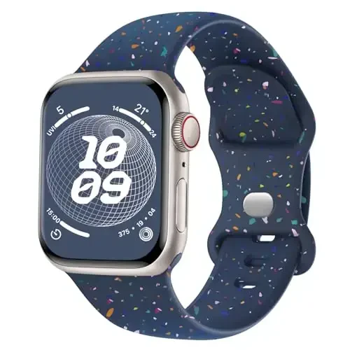 Knossen Sport Band Compatible with Apple Watch Band 38mm 40mm 41mm 42mm 44mm 45mm 46mm 49mm for Women Men, Recycled Plastic Soft Silicone Strap for iWatch Series 11 10 9 8 7 6 5 4 3 2 1 Ultra SE - KNOSSEN