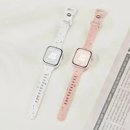 Knossen Sport Band Compatible with Apple Watch Band 38mm 40mm 41mm 42mm 44mm 45mm 46mm 49mm for Women Men, Recycled Plastic Soft Silicone Strap for iWatch Series 11 10 9 8 7 6 5 4 3 2 1 Ultra SE - 6