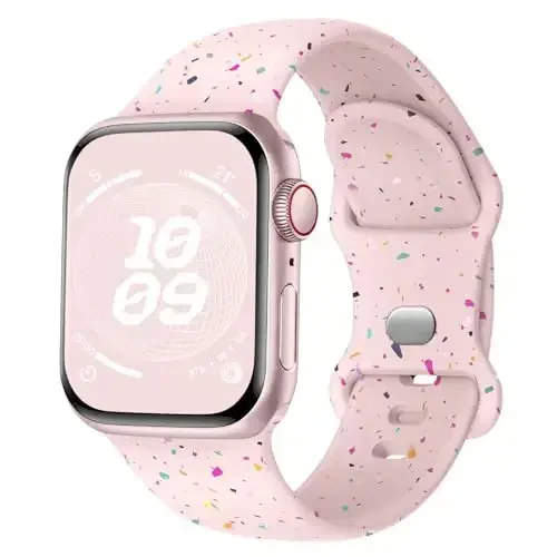 Knossen Sport Band Compatible with Apple Watch Band 38mm 40mm 41mm 42mm 44mm 45mm 46mm 49mm for Women Men, Recycled Plastic Soft Silicone Strap for iWatch Series 11 10 9 8 7 6 5 4 3 2 1 Ultra SE - KNOSSEN