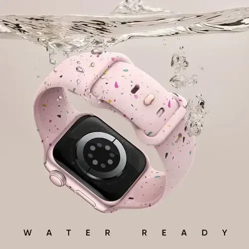 Knossen Sport Band Compatible with Apple Watch Band 38mm 40mm 41mm 42mm 44mm 45mm 46mm 49mm for Women Men, Recycled Plastic Soft Silicone Strap for iWatch Series 11 10 9 8 7 6 5 4 3 2 1 Ultra SE - 3