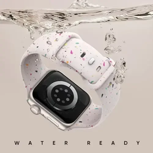 Knossen Sport Band Compatible with Apple Watch Band 38mm 40mm 41mm 42mm 44mm 45mm 46mm 49mm for Women Men, Recycled Plastic Soft Silicone Strap for iWatch Series 11 10 9 8 7 6 5 4 3 2 1 Ultra SE - 3