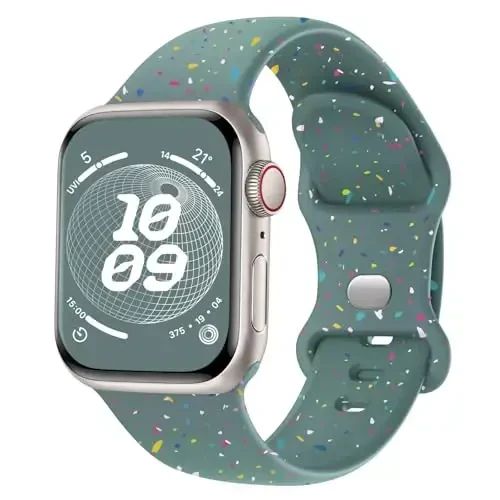 Knossen Sport Band Compatible with Apple Watch Band 38mm 40mm 41mm 42mm 44mm 45mm 46mm 49mm for Women Men, Recycled Plastic Soft Silicone Strap for iWatch Series 11 10 9 8 7 6 5 4 3 2 1 Ultra SE - 1