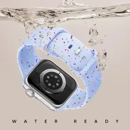 Knossen Sport Band Compatible with Apple Watch Band 38mm 40mm 41mm 42mm 44mm 45mm 46mm 49mm for Women Men, Recycled Plastic Soft Silicone Strap for iWatch Series 11 10 9 8 7 6 5 4 3 2 1 Ultra SE - 3