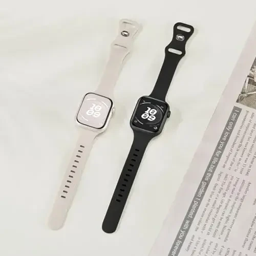 Knossen Sport Band Compatible with Apple Watch Band 38mm 40mm 41mm 42mm 44mm 45mm 46mm 49mm for Women Men, Recycled Plastic Soft Silicone Strap for iWatch Series 11 10 9 8 7 6 5 4 3 2 1 Ultra SE - 6