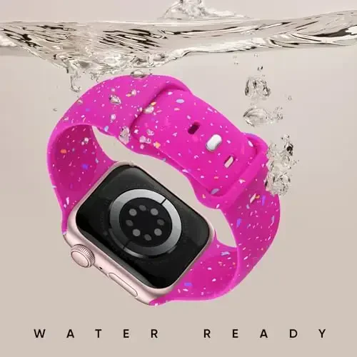 Knossen Sport Band Compatible with Apple Watch Band 38mm 40mm 41mm 42mm 44mm 45mm 46mm 49mm for Women Men, Recycled Plastic Soft Silicone Strap for iWatch Series 11 10 9 8 7 6 5 4 3 2 1 Ultra SE - 3