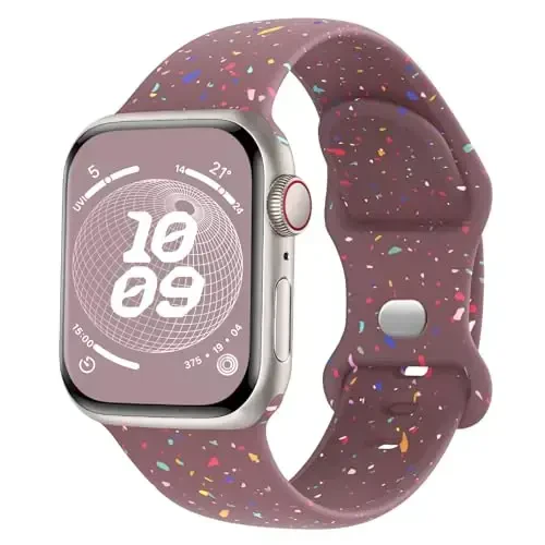 Knossen Sport Band Compatible with Apple Watch Band 38mm 40mm 41mm 42mm 44mm 45mm 46mm 49mm for Women Men, Recycled Plastic Soft Silicone Strap for iWatch Series 11 10 9 8 7 6 5 4 3 2 1 Ultra SE 