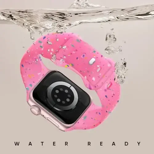 Knossen Sport Band Compatible with Apple Watch Band 38mm 40mm 41mm 42mm 44mm 45mm 46mm 49mm for Women Men, Recycled Plastic Soft Silicone Strap for iWatch Series 11 10 9 8 7 6 5 4 3 2 1 Ultra SE - 3