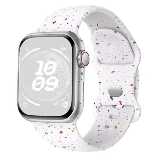 Knossen Sport Band Compatible with Apple Watch Band 38mm 40mm 41mm 42mm 44mm 45mm 46mm 49mm for Women Men, Recycled Plastic Soft Silicone Strap for iWatch Series 11 10 9 8 7 6 5 4 3 2 1 Ultra SE - 1