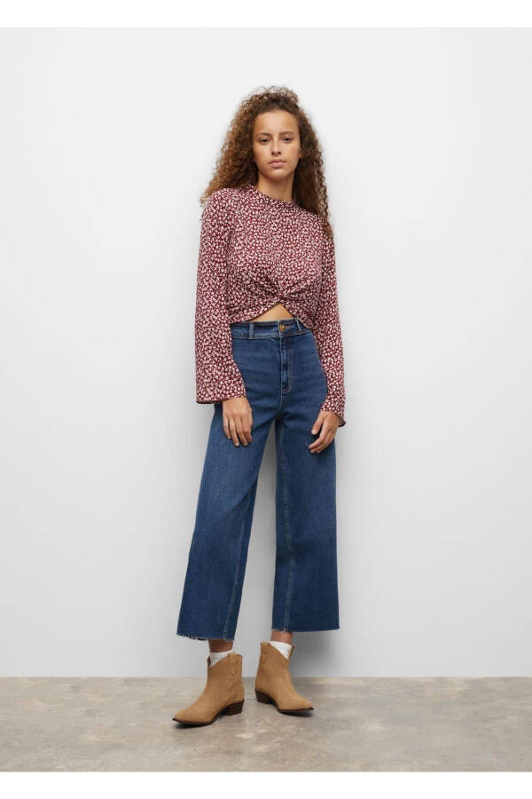 Knot Detail Flower Print Blouse - 2