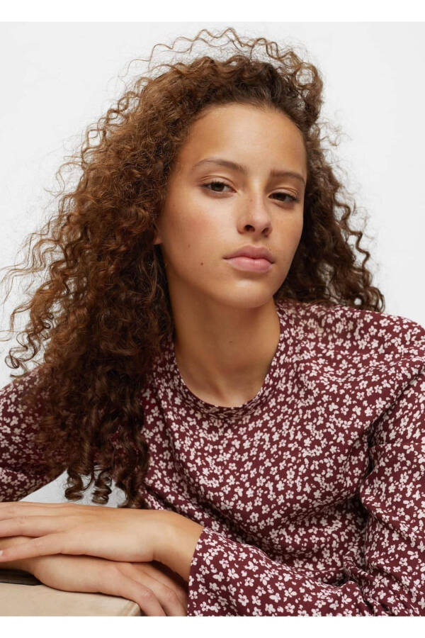 Knot Detail Flower Print Blouse - 5