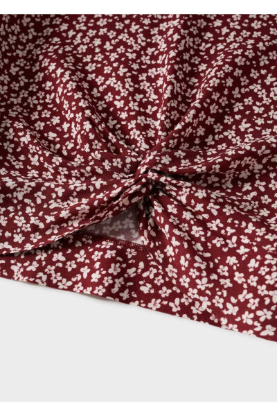 Knot Detail Flower Print Blouse - 6