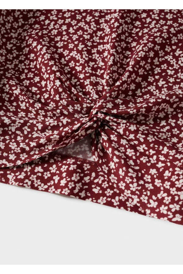 Knot Detail Flower Print Blouse - 6