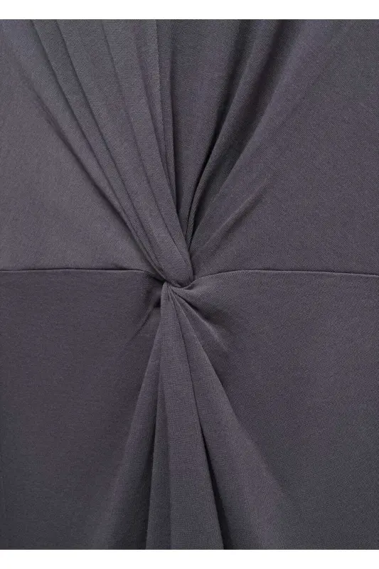 Knotted cotton dress-Grey - 7