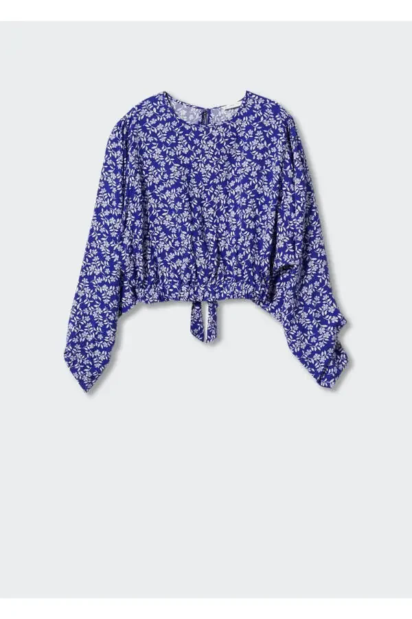 Knotted Detailed Patterned Blouse - 1