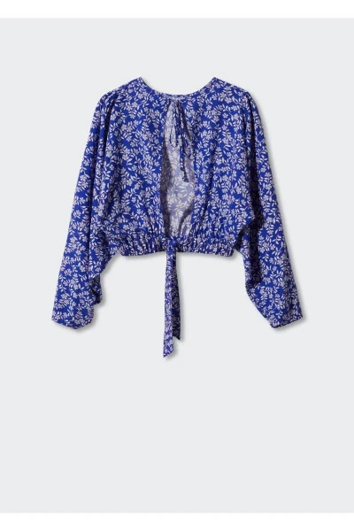Knotted Detailed Patterned Blouse - MANGO TEEN (1)