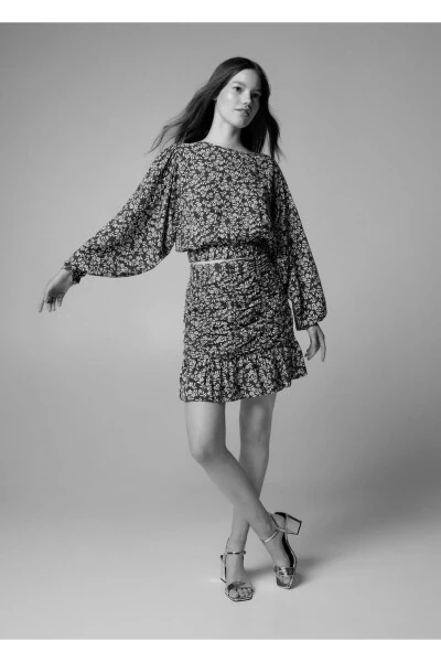 Knotted Detailed Patterned Blouse - 4