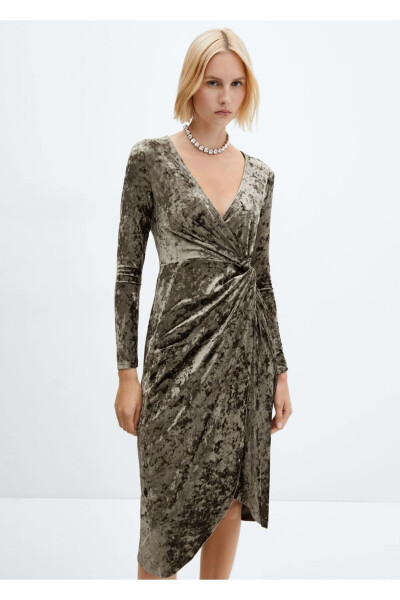 Knotted Velvet Dress - MANGO