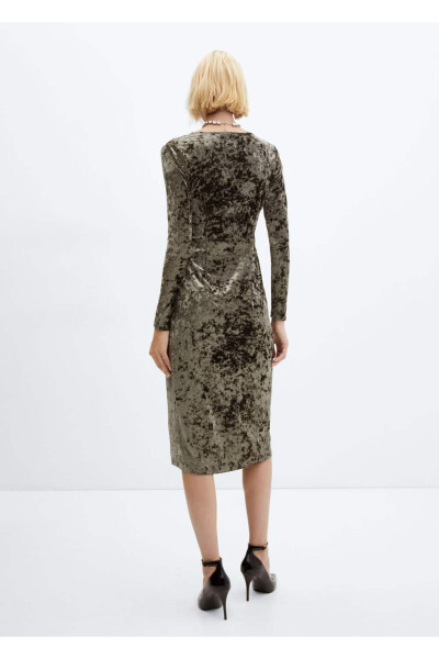 Knotted Velvet Dress - 4