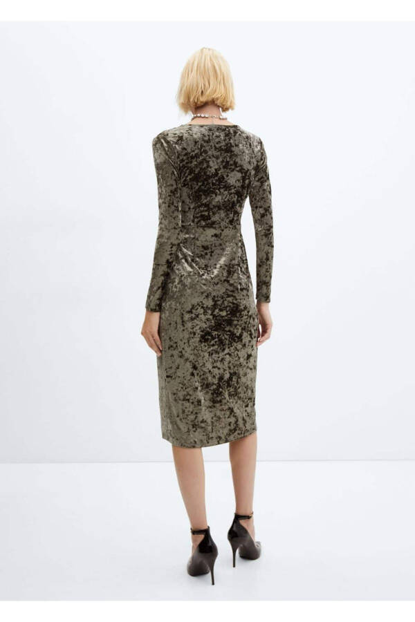 Knotted Velvet Dress - 4