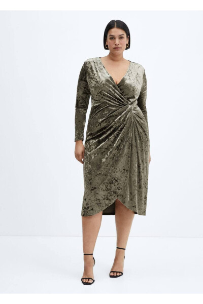 Knotted Velvet Dress - 7