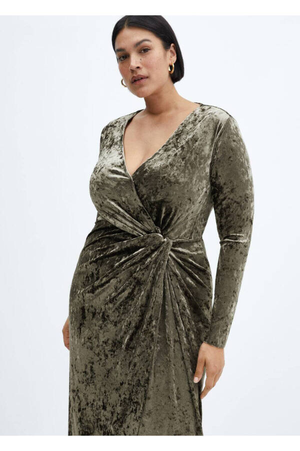 Knotted Velvet Dress - 8