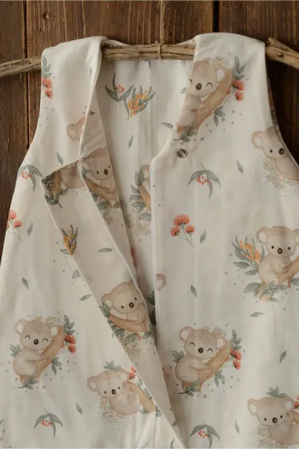 Koala Çocuk Uyku Tulumu Organik Pamuklu Kolsuz Tulum Yılbaşı Kışlık Bebek Tulumu - 5