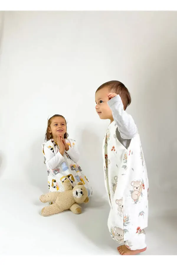 Koala Kids Sleepsuit Organic Cotton Sleeveless Sleep Sack Christmas Winter Baby Sleepsuit - 1
