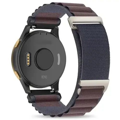 Koazon Alpine Loop Watch Band Garmin Forerunner 165/55/Vivoactive 5/6/3,20mm bilan mos keladi, 20mm yumshoq neylon nafas oladigan sozlanishi C-Hook sport tasmasi Venu sq 2/Venu aksessuarlari erkaklar ayollar uchun - 1