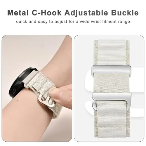 Koazon Alpine Loop Watch Band Garmin Forerunner 165/55/Vivoactive 5/6/3,20mm Soft Nylon Breathable Adjustable bilan mos keladi C-Hook Sports Strap Venu sq 2/Venu Accessories Erkaklar Ayollar uchun - 3