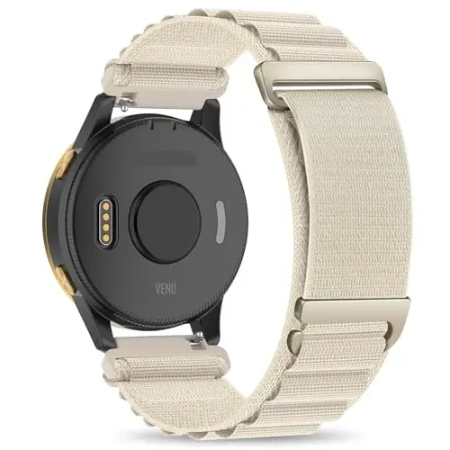 Koazon Alpine Loop Watch Band Garmin Forerunner 165/55/Vivoactive 5/6/3,20mm Soft Nylon Breathable Adjustable bilan mos keladi C-Hook Sports Strap Venu sq 2/Venu Accessories Erkaklar Ayollar uchun 