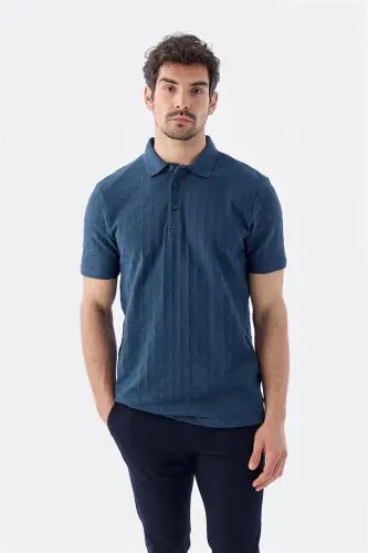 Кобальт ранги Slim Fit 100% пахта поло футболка - JAKAMEN (1)