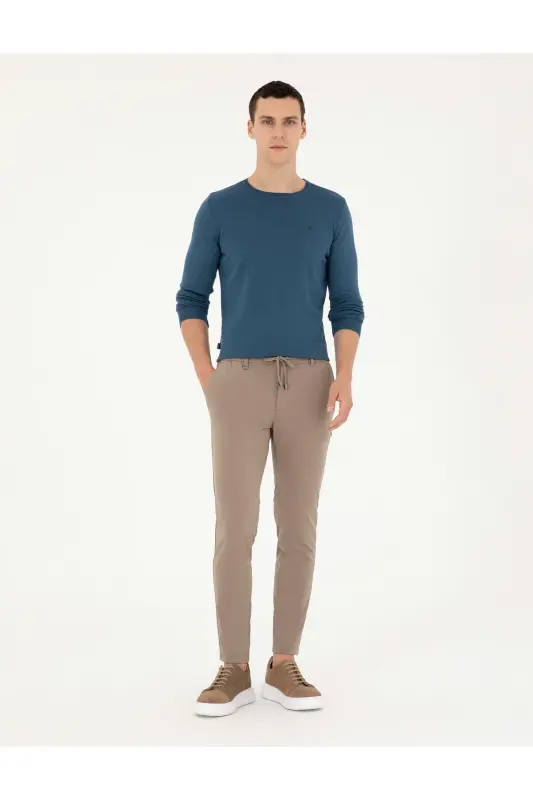 Kobalt Slim Fit Bisiklet Yaka Basic Triko Kazak 50296621-VR077 - Kobalt - 4