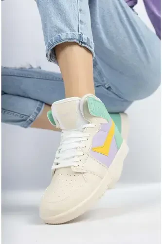 Kocamanlar 8070 Boğazlı Unisex Spor Ayakkabı BEJ-BEJ - Kids Club Shoes (1)