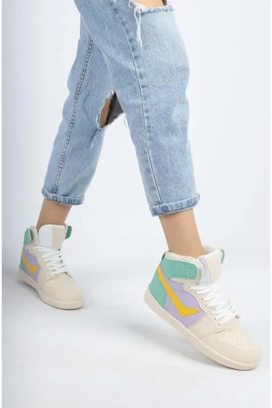 Kocamanlar 8070 Boğazlı Unisex Spor Ayakkabı BEJ - BEJ - 2