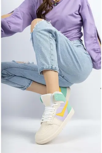 Kocamanlar 8070 Boğazlı Unisex Spor Ayakkabı BEJ - BEJ - 3