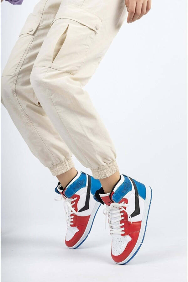 Kocamanlar 8070 High-Top Unisex Sport Shoes RED-BLUE - 4